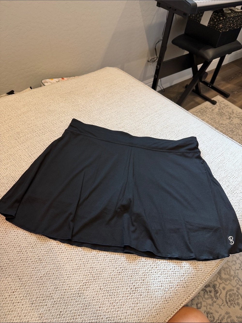 Black Women's Athletic Skort with Built-In Shorts